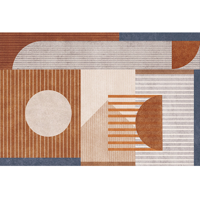 Lisslune | Modern Geometric Color Block Rug Multicolored Synthetic Area Rug Pet-Friendly Washable Non-Slip Back Rug for Living Room