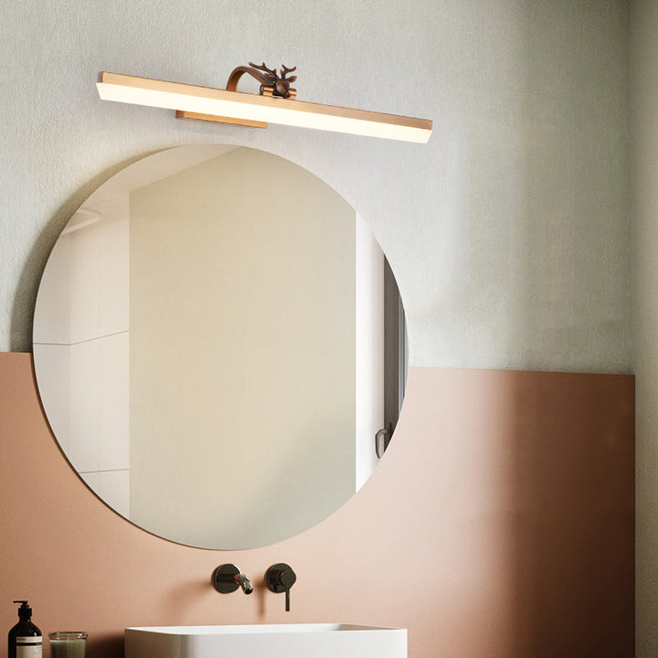 Skørter | Adjustable arm LED wall lamp with antlers 17"/23"/31.5" wide acrylic LED bathroom lighting in brass, warm/white light