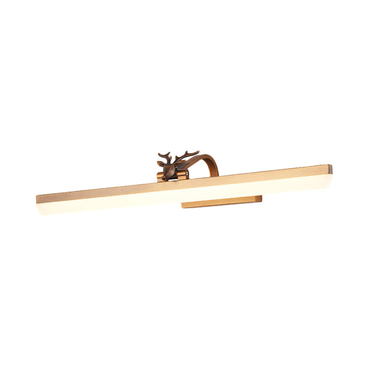 Skørter | Adjustable arm LED wall lamp with antlers 17"/23"/31.5" wide acrylic LED bathroom lighting in brass, warm/white light