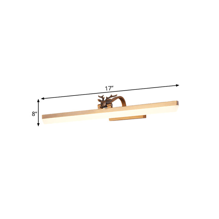 Skørter | Adjustable arm LED wall lamp with antlers 17"/23"/31.5" wide acrylic LED bathroom lighting in brass, warm/white light
