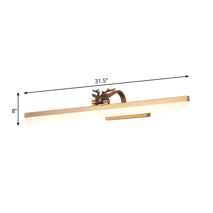 Skørter | Adjustable arm LED wall lamp with antlers 17"/23"/31.5" wide acrylic LED bathroom lighting in brass, warm/white light