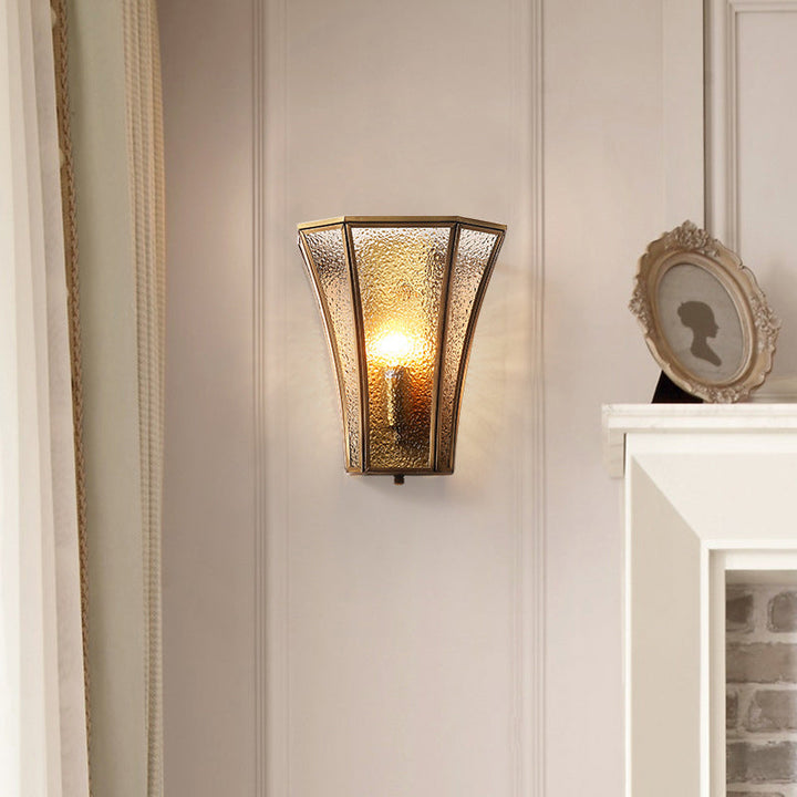 Skørter | Weathered Shadow Sealed Glass Wall Lamp Antique Single Corridor Wall Lighting Fixture