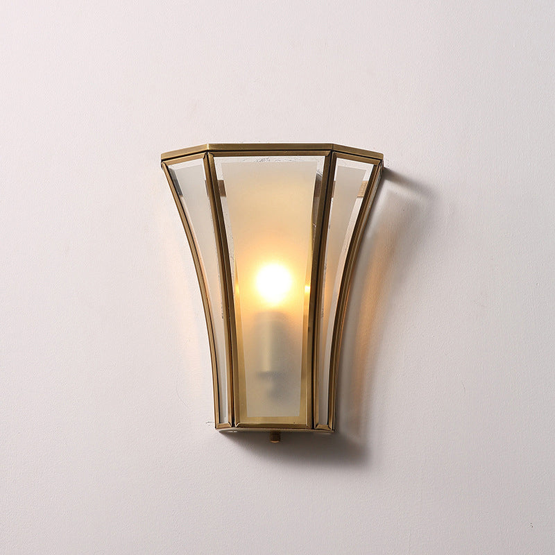 Skørter | Weathered Shadow Sealed Glass Wall Lamp Antique Single Corridor Wall Lighting Fixture