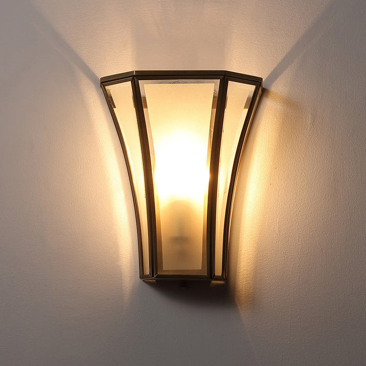 Skørter | Weathered Shadow Sealed Glass Wall Lamp Antique Single Corridor Wall Lighting Fixture