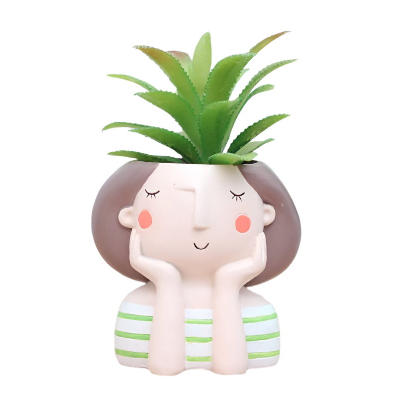 Lisslune | UrbanSprout Mini Resin Plant Set – Playful Succulent Container