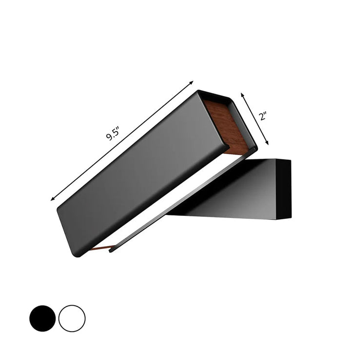 Lisslune | Rotatable cubic LED wall light Modern aluminum Black/White wood wall-mounted lighting in warm/white light