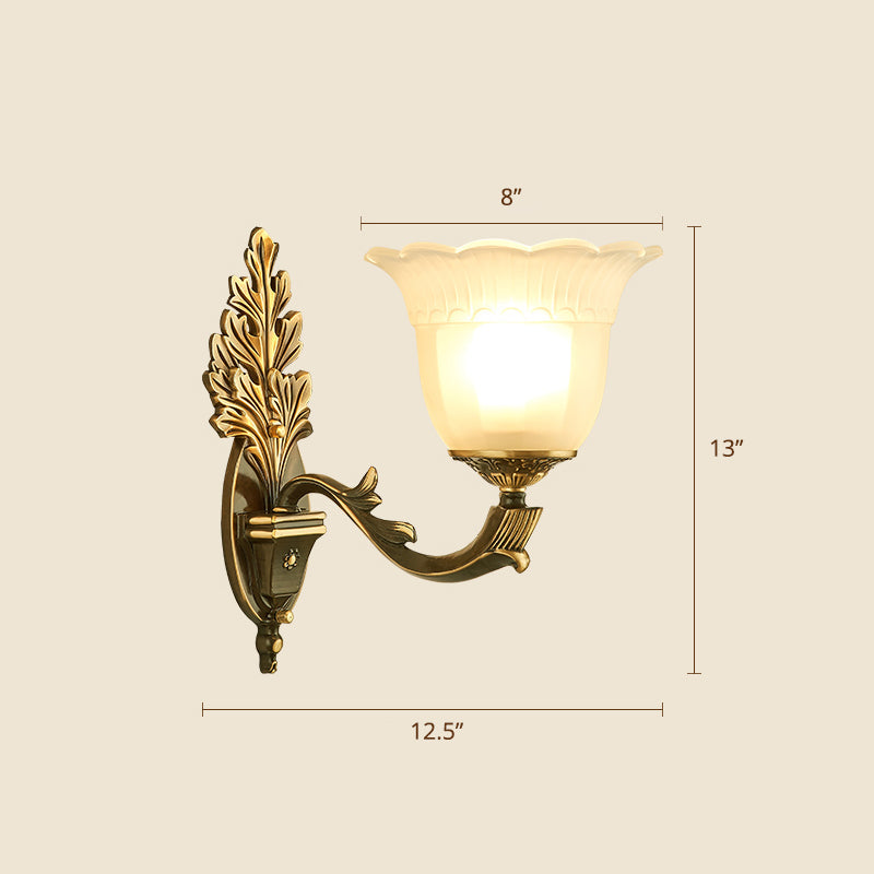 Skørter | Frost Glass White Wall Lamp Bell Shade Traditional Wall Lighting Ideas