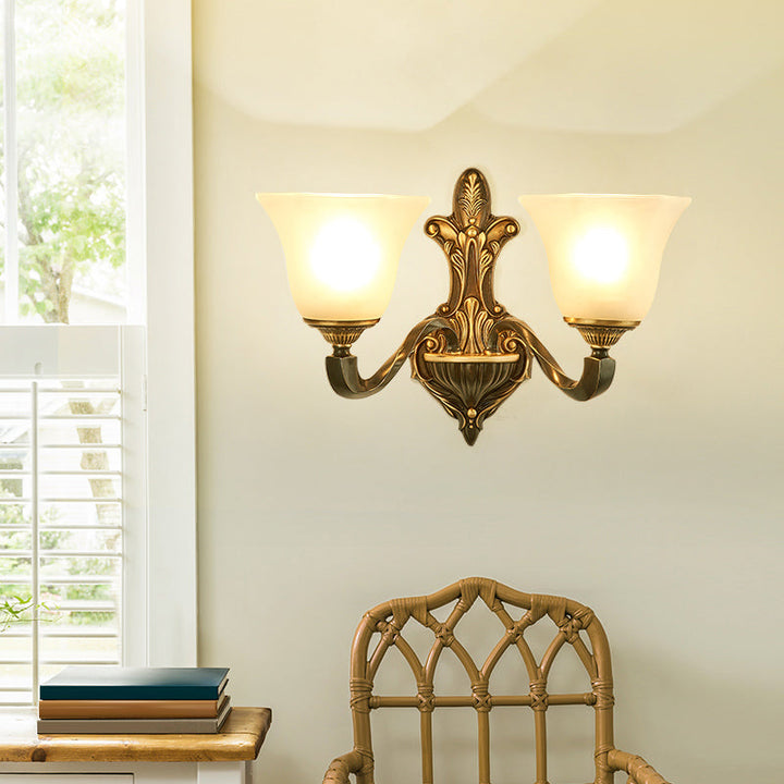 Skørter | Frost Glass White Wall Lamp Bell Shade Traditional Wall Lighting Ideas