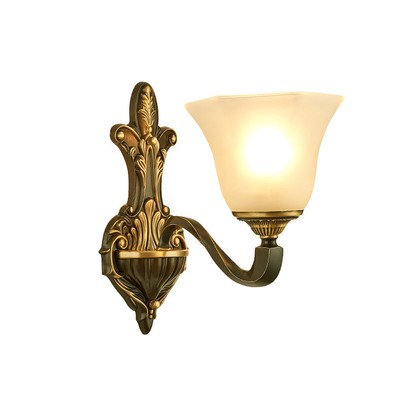 Skørter | Frost Glass White Wall Lamp Bell Shade Traditional Wall Lighting Ideas