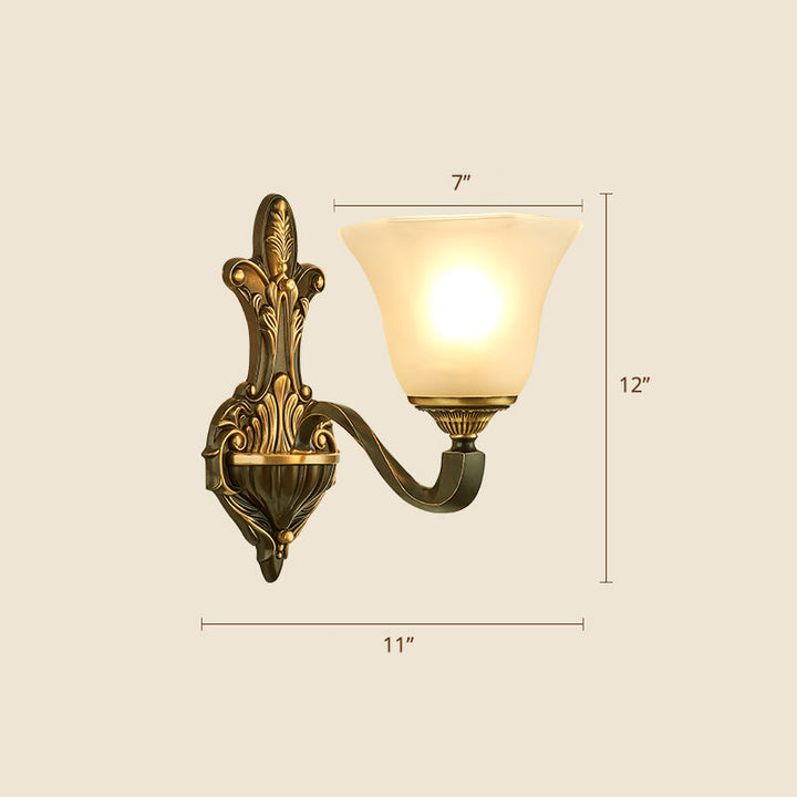 Skørter | Frost Glass White Wall Lamp Bell Shade Traditional Wall Lighting Ideas