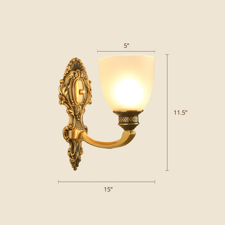 Skørter | Frost Glass White Wall Lamp Bell Shade Traditional Wall Lighting Ideas