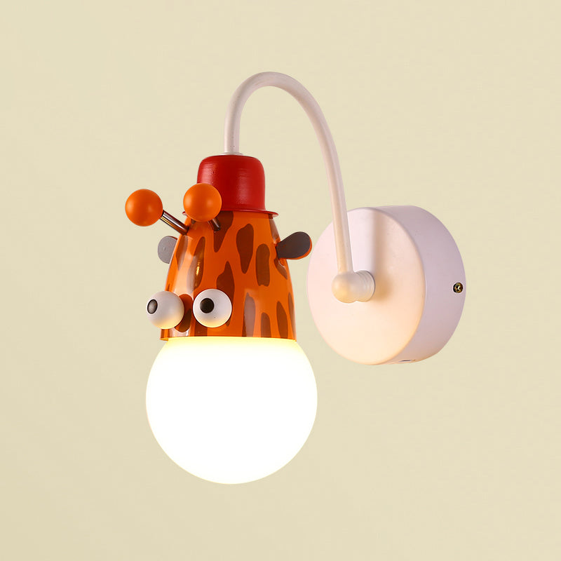 Skørter | Children Style Animal Wall Lamp Metal 1 Lamp Children's Room Wall Lighting in White