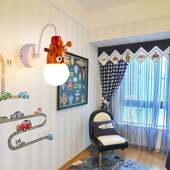 Skørter | Children Style Animal Wall Lamp Metal 1 Lamp Children's Room Wall Lighting in White