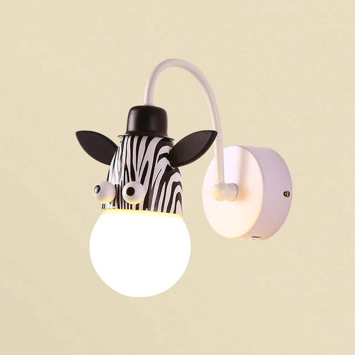 Skørter | Children Style Animal Wall Lamp Metal 1 Lamp Children's Room Wall Lighting in White