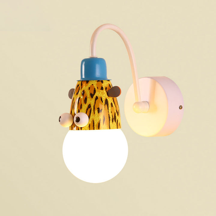 Skørter | Children Style Animal Wall Lamp Metal 1 Lamp Children's Room Wall Lighting in White