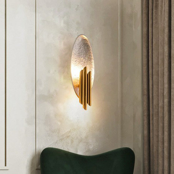 Lisslune | Simple Oval Wall Lamp Fixture 2-Light Metal Living Room Wall Mount Lamp with Tube Shade