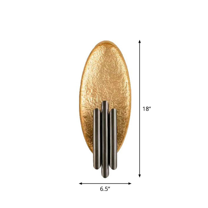 Lisslune | Simple Oval Wall Lamp Fixture 2-Light Metal Living Room Wall Mount Lamp with Tube Shade