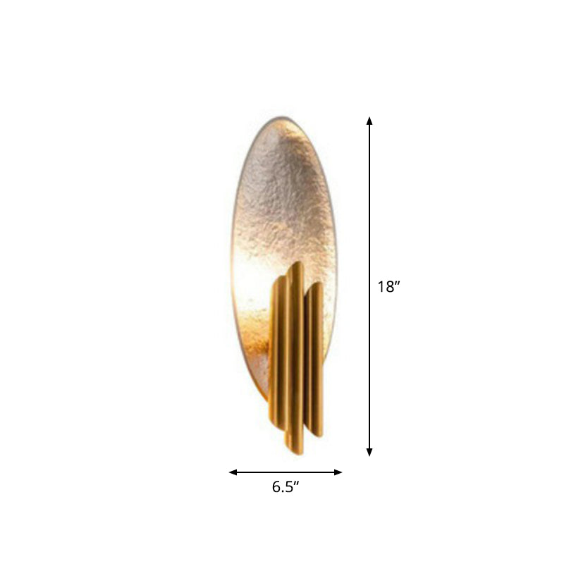 Lisslune | Simple Oval Wall Lamp Fixture 2-Light Metal Living Room Wall Mount Lamp with Tube Shade