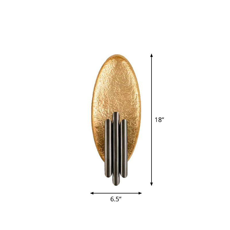 Lisslune | Simple Oval Wall Lamp Fixture 2-Light Metal Living Room Wall Mount Lamp with Tube Shade
