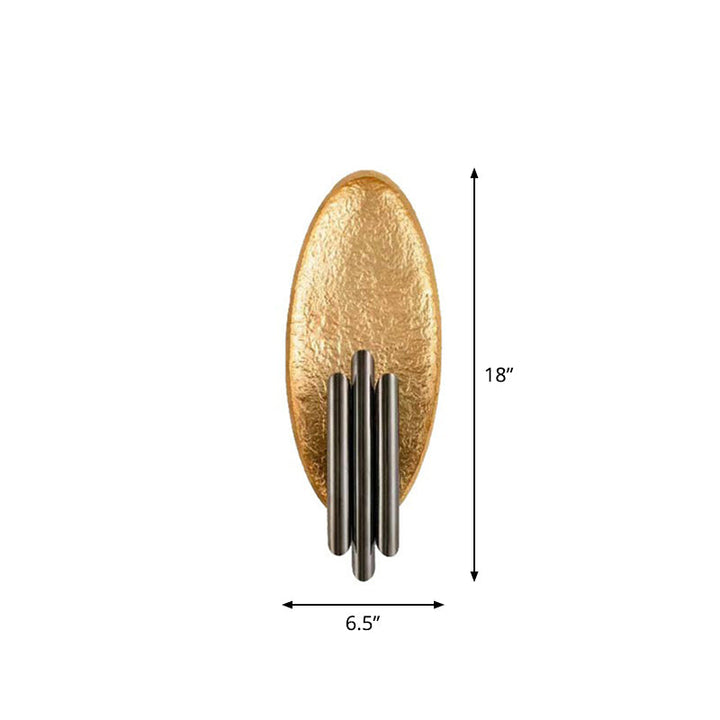 Lisslune | Simple Oval Wall Lamp Fixture 2-Light Metal Living Room Wall Mount Lamp with Tube Shade