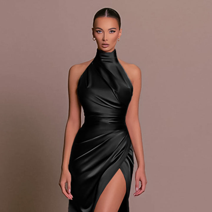 Lisslune | Versatile Sleeveless Autumn Collar Long Dress