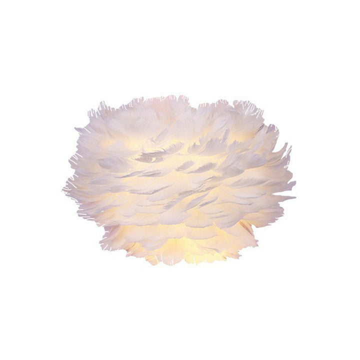 Lisslune | Half-spherical Wall Lamp Nordic Feather 1 Bulb White Wall Light Lighting