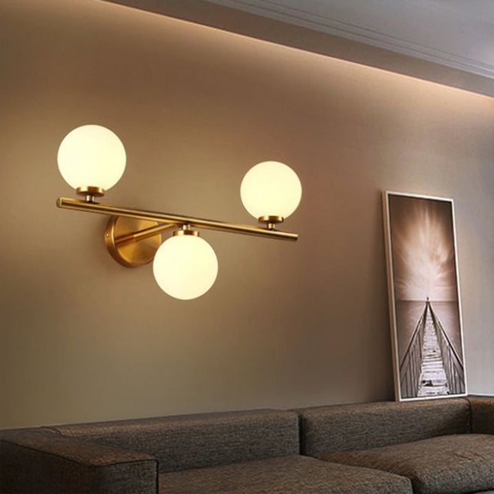 Lisslune | Ball Wall Light Postmodern Opal Glass Corridor Wall Mounted Light in Brass