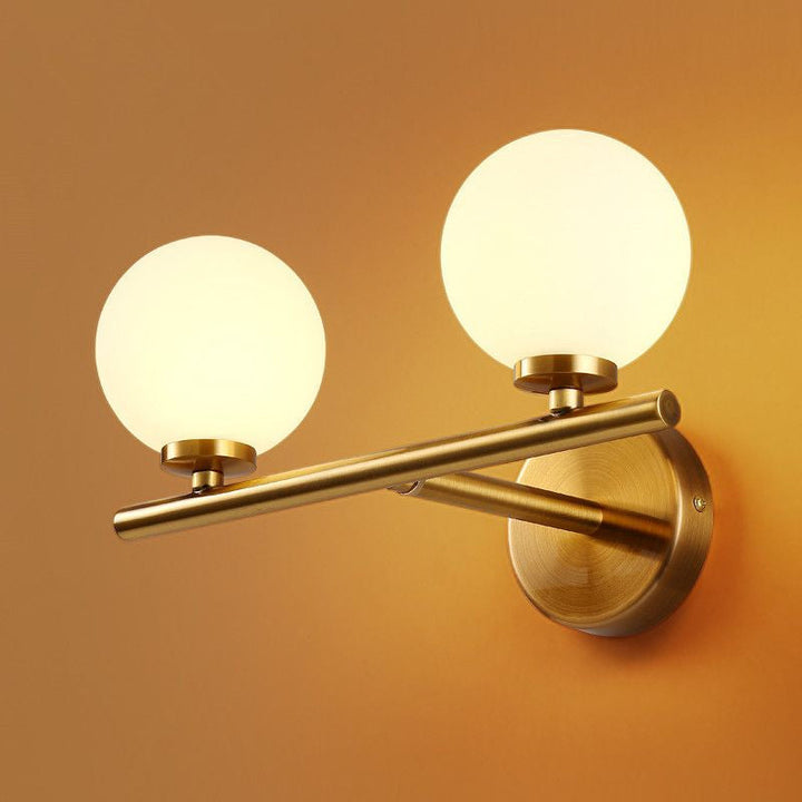 Lisslune | Ball Wall Light Postmodern Opal Glass Corridor Wall Mounted Light in Brass