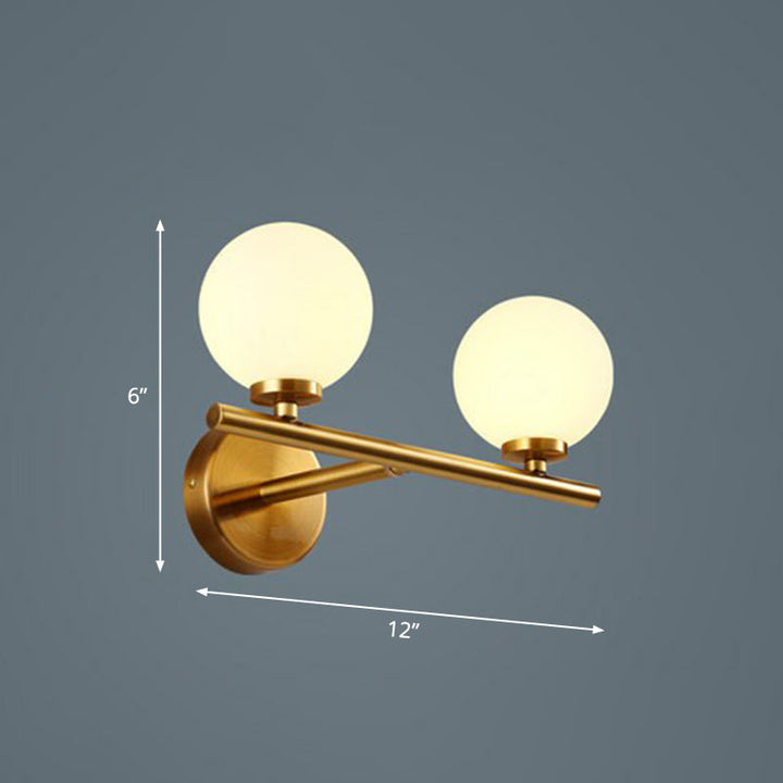 Lisslune | Ball Wall Light Postmodern Opal Glass Corridor Wall Mounted Light in Brass
