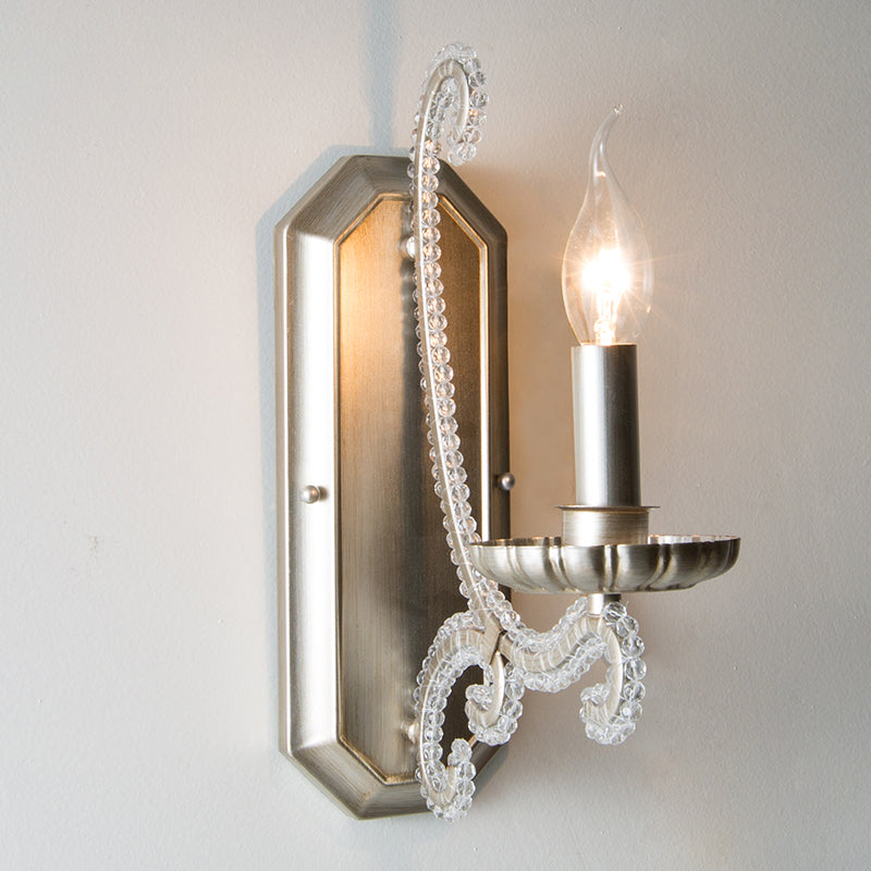 Skørter | Crystal Beads Silver Wall Lamp Light Candle Holder Rustic Wall Lamp for Hallway