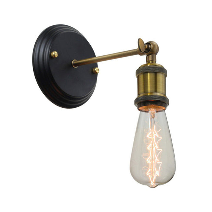 Lisslune | Exposed Bulb Design Metal Wall Lamp Factory 1 Head Dining Room Wall Light with Swivel Joint