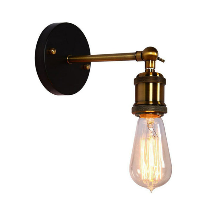 Lisslune | Exposed Bulb Design Metal Wall Lamp Factory 1 Head Dining Room Wall Light with Swivel Joint