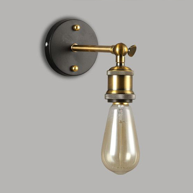 Lisslune | Exposed Bulb Design Metal Wall Lamp Factory 1 Head Dining Room Wall Light with Swivel Joint