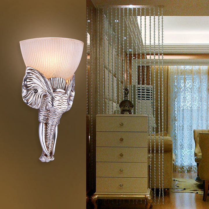 Skørter | Silver Elephant Wall Lamp Traditional Prism Glass 1 Light Corridor Wall Mounted Light