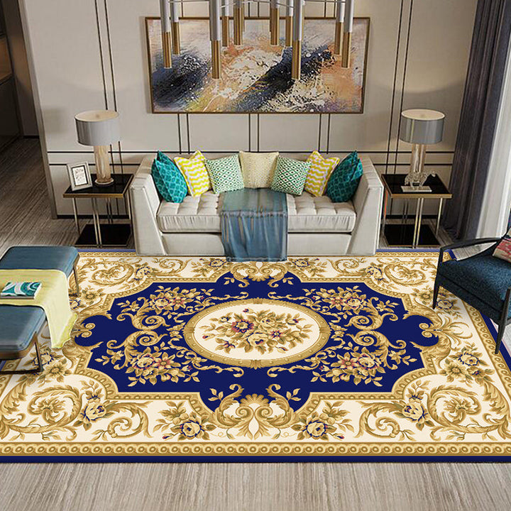 Lisslune | Multi-Colored Flower Print Rug Synthetic Antique Indoor Rug Non-Slip Backing Easy Maintenance Area Rug for the Living Room