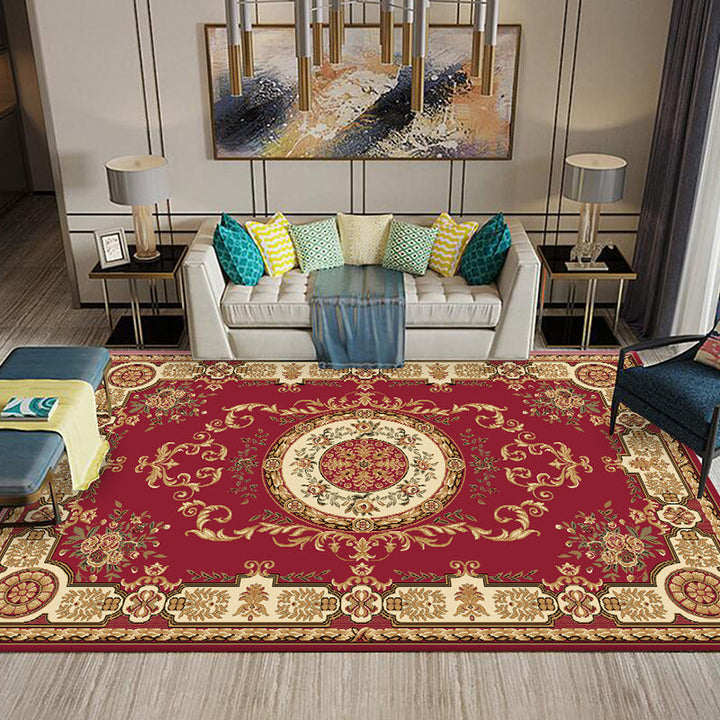 Lisslune | Multi-Colored Flower Print Rug Synthetic Antique Indoor Rug Non-Slip Backing Easy Maintenance Area Rug for the Living Room