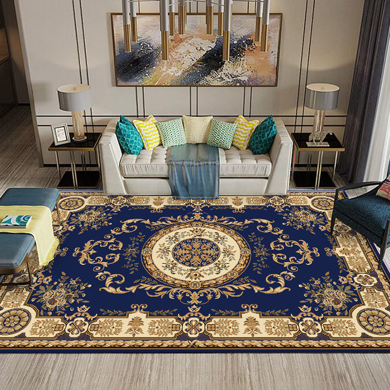 Lisslune | Multi-Colored Flower Print Rug Synthetic Antique Indoor Rug Non-Slip Backing Easy Maintenance Area Rug for the Living Room