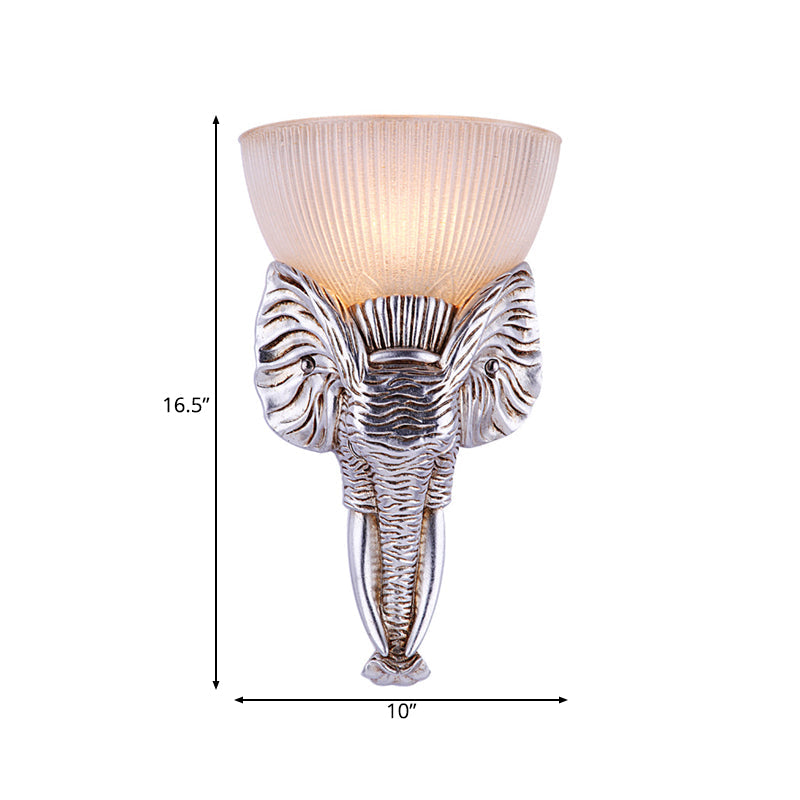 Skørter | Silver Elephant Wall Lamp Traditional Prism Glass 1 Light Corridor Wall Mounted Light