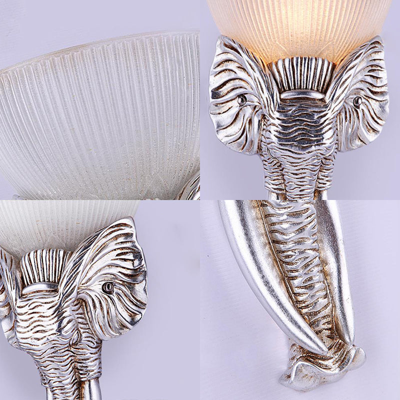 Skørter | Silver Elephant Wall Lamp Traditional Prism Glass 1 Light Corridor Wall Mounted Light