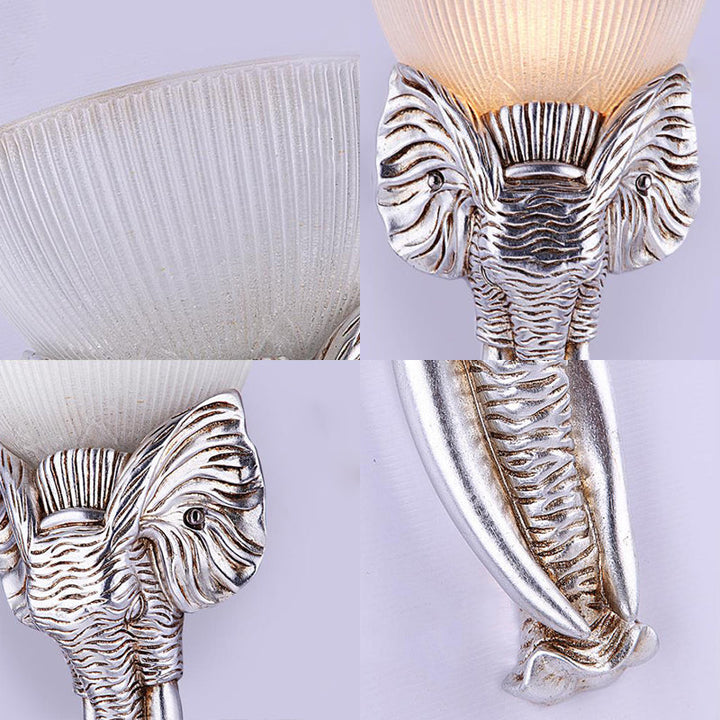 Skørter | Silver Elephant Wall Lamp Traditional Prism Glass 1 Light Corridor Wall Mounted Light