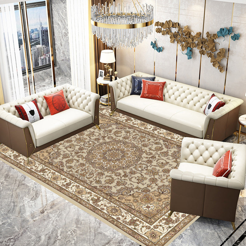 Lisslune | Multicolored parlor rug Nostalgia floral pattern area rug non-slip backing washable rug