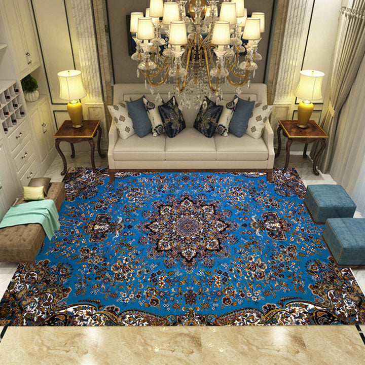 Lisslune | Multicolored parlor rug Nostalgia floral pattern area rug non-slip backing washable rug