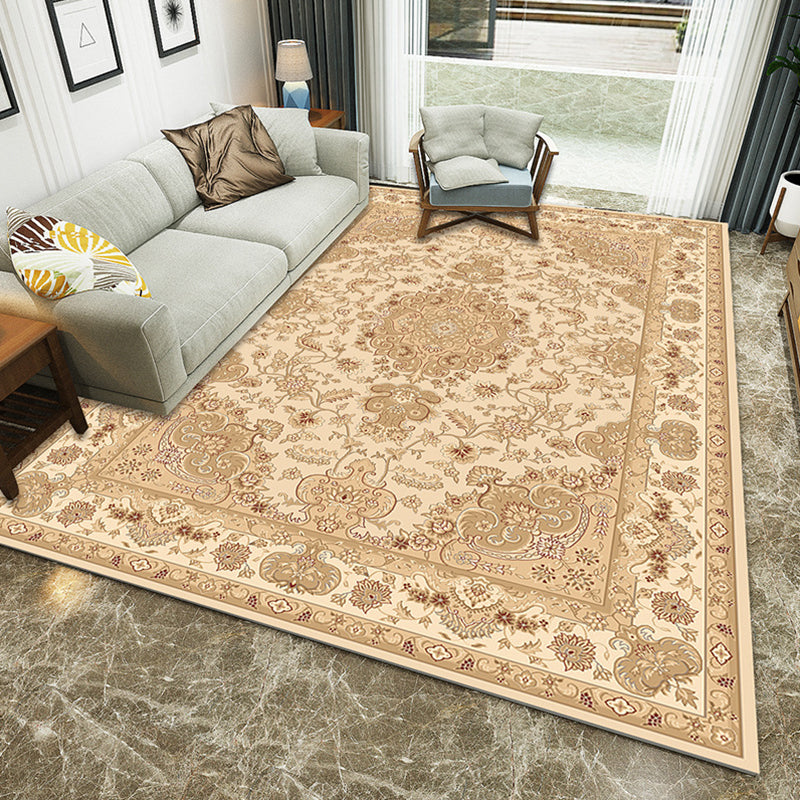 Lisslune | Multicolored parlor rug Nostalgia floral pattern area rug non-slip backing washable rug