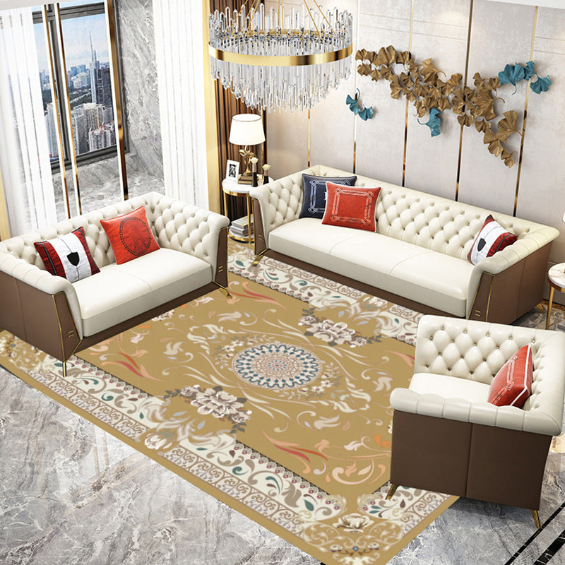 Lisslune | Multicolored parlor rug Nostalgia floral pattern area rug non-slip backing washable rug