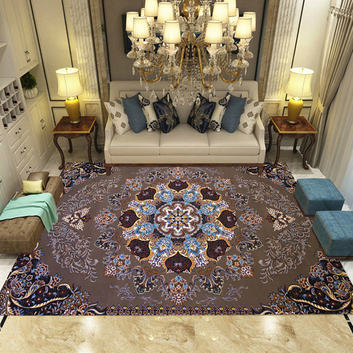 Lisslune | Multicolored parlor rug Nostalgia floral pattern area rug non-slip backing washable rug