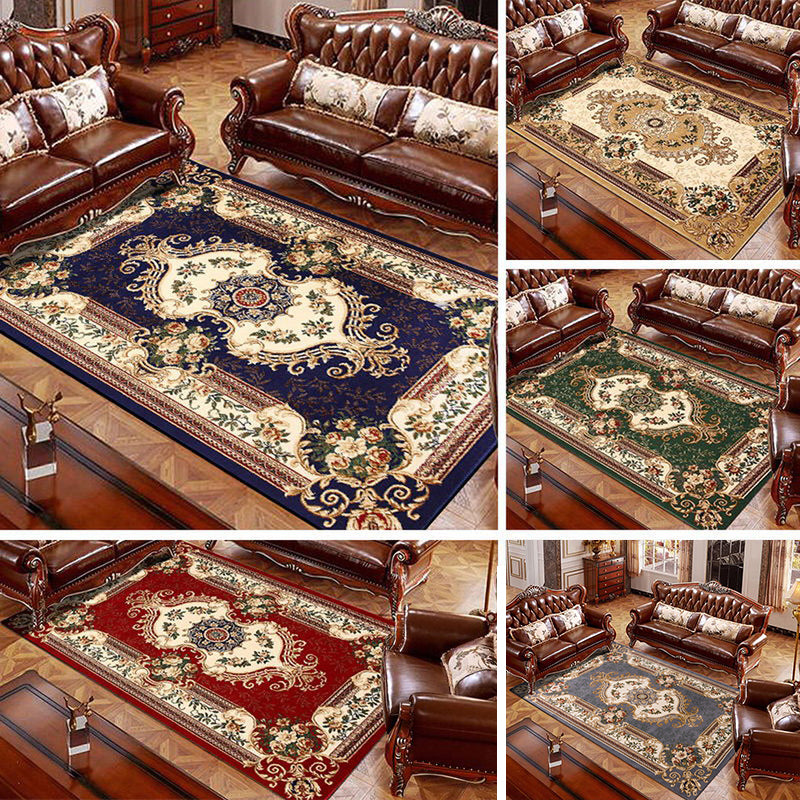 Lisslune | Olden Floral Printed Carpet Multicolored Synthetic Area Rug Pet Friendly Easy Care Indoor Cover for Living Room