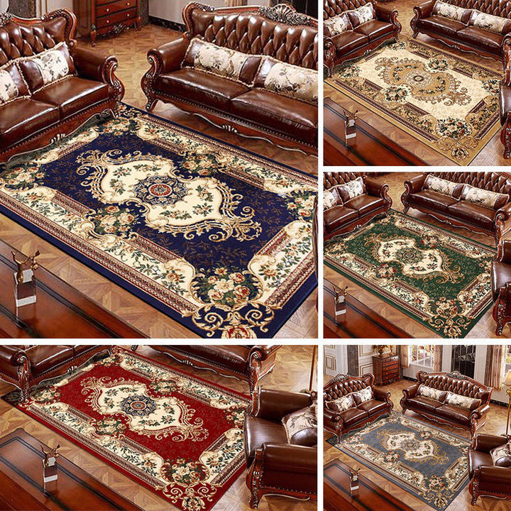 Lisslune | Olden Floral Printed Carpet Multicolored Synthetic Area Rug Pet Friendly Easy Care Indoor Cover for Living Room