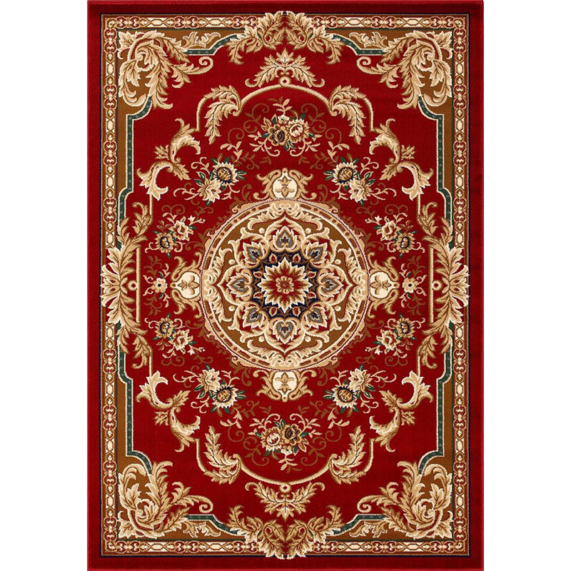Lisslune | Olden Floral Printed Carpet Multicolored Synthetic Area Rug Pet Friendly Easy Care Indoor Cover for Living Room
