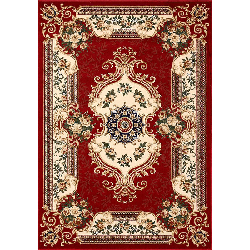 Lisslune | Olden Floral Printed Carpet Multicolored Synthetic Area Rug Pet Friendly Easy Care Indoor Cover for Living Room
