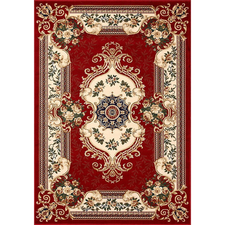 Lisslune | Olden Floral Printed Carpet Multicolored Synthetic Area Rug Pet Friendly Easy Care Indoor Cover for Living Room